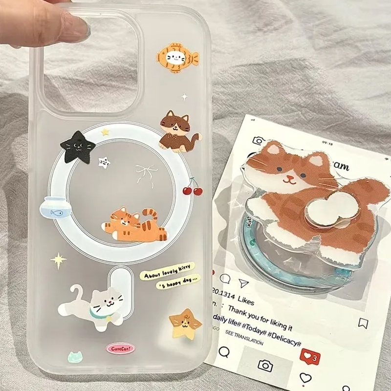 Phone Cases Funny - Simple Cartoon Funny Cute Cat For