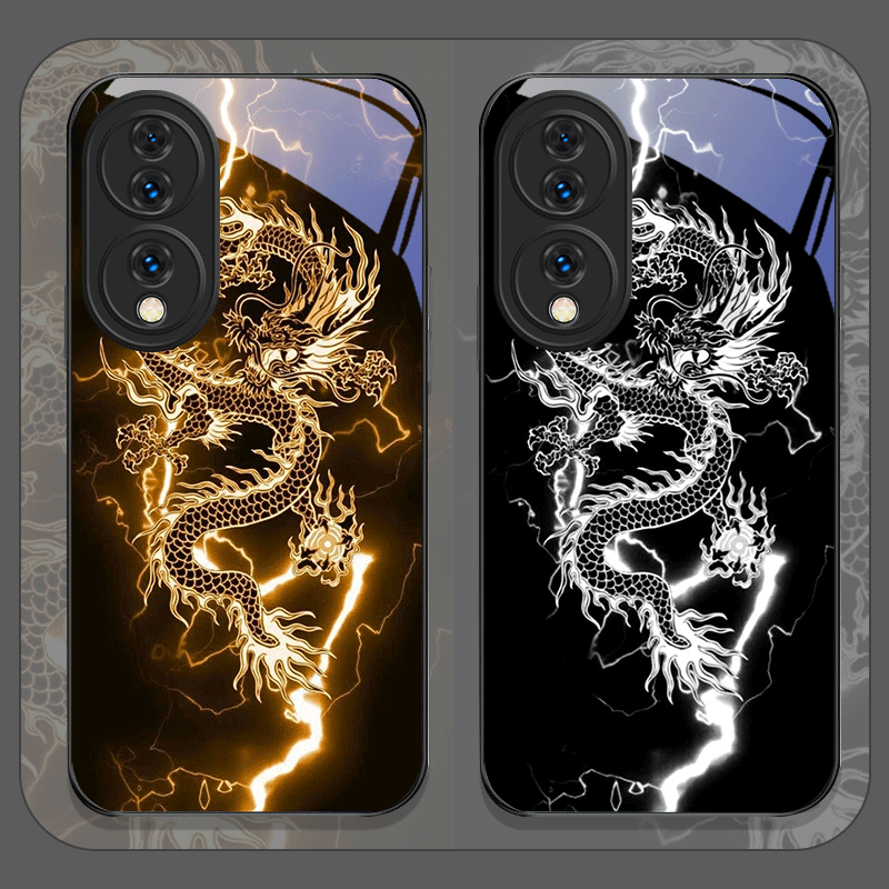 Phone Cases Honor - Creative Dragon Pattern Tempered Glass Phone