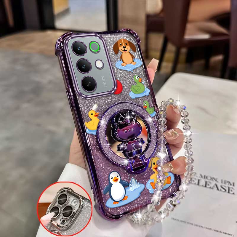 Phone Cases India - 3pcs(Cute penguin phone Case+Lanyard+Stand) For Realme