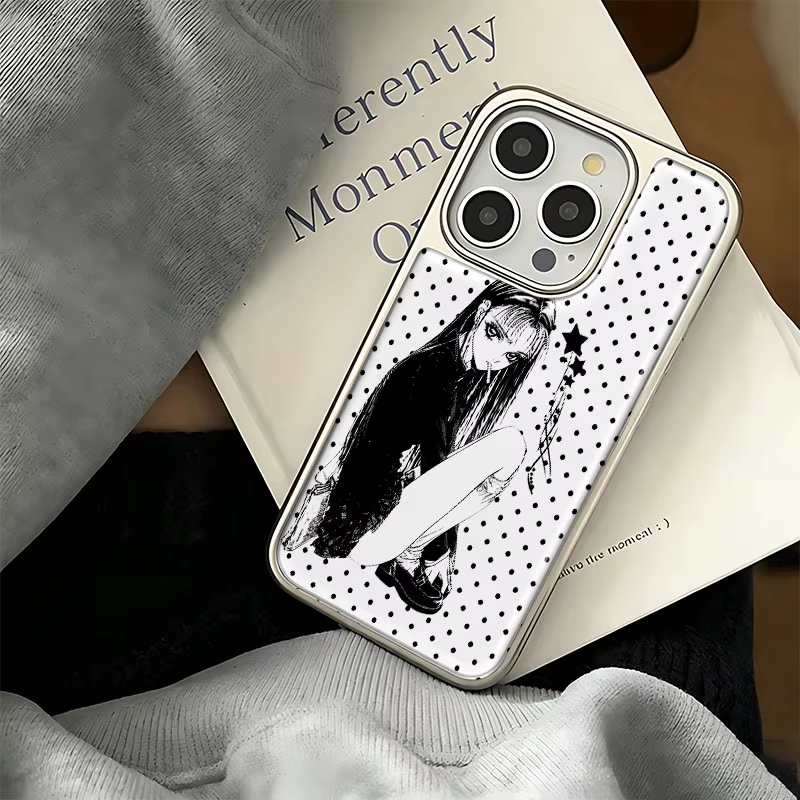 Phone Cases Girls - Korean Ins Polka Dots Anime Girl