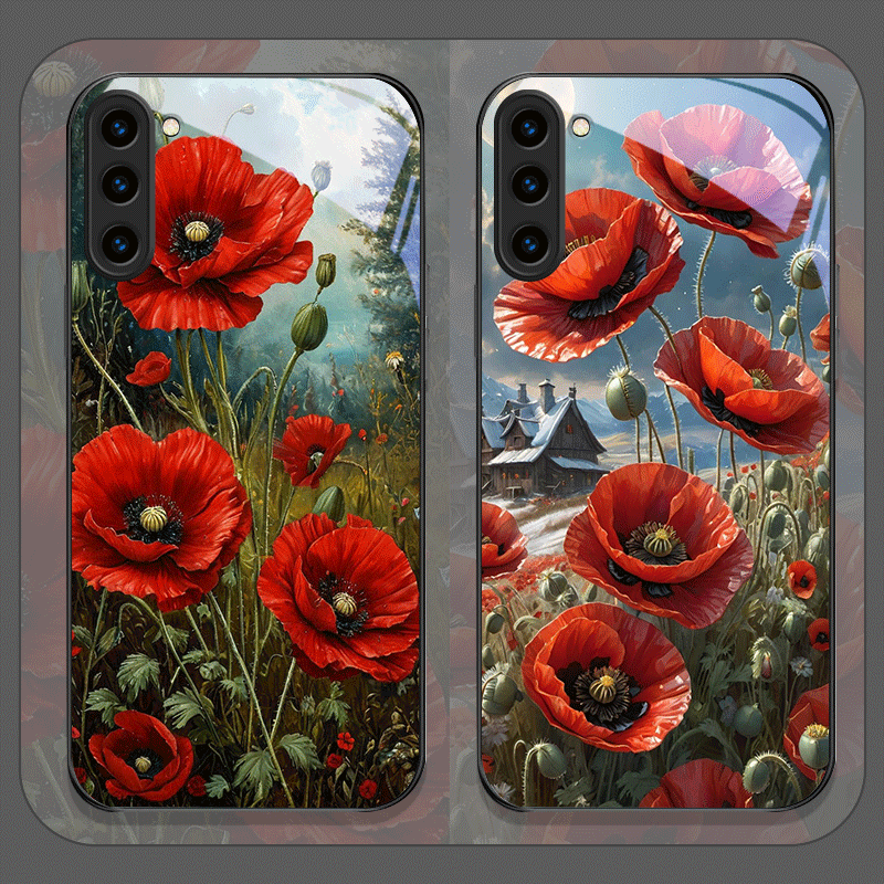 Phone Cases Galaxy S26 Ultra - Retro Poppy Flower Bloom Hot Red