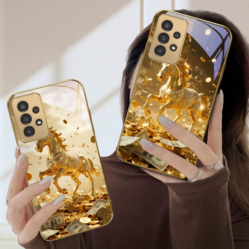 Phone Cases For Samsung A14 - A lovely golden steed For Samsung