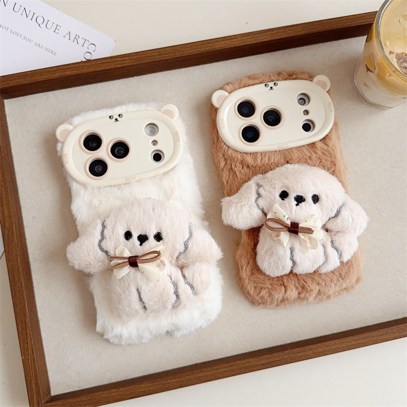 3D Cartoon Bowknot Puppy Warm  - Phone Cases Iphone 14 ulasan dan harga