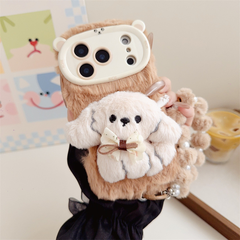 3D Cartoon Bowknot Puppy Warm  - Phone Cases Iphone 14 ulasan dan harga