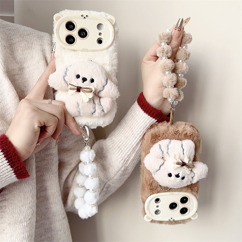 3D Cartoon Bowknot Puppy Warm  - Phone Cases Iphone 14 ulasan dan harga