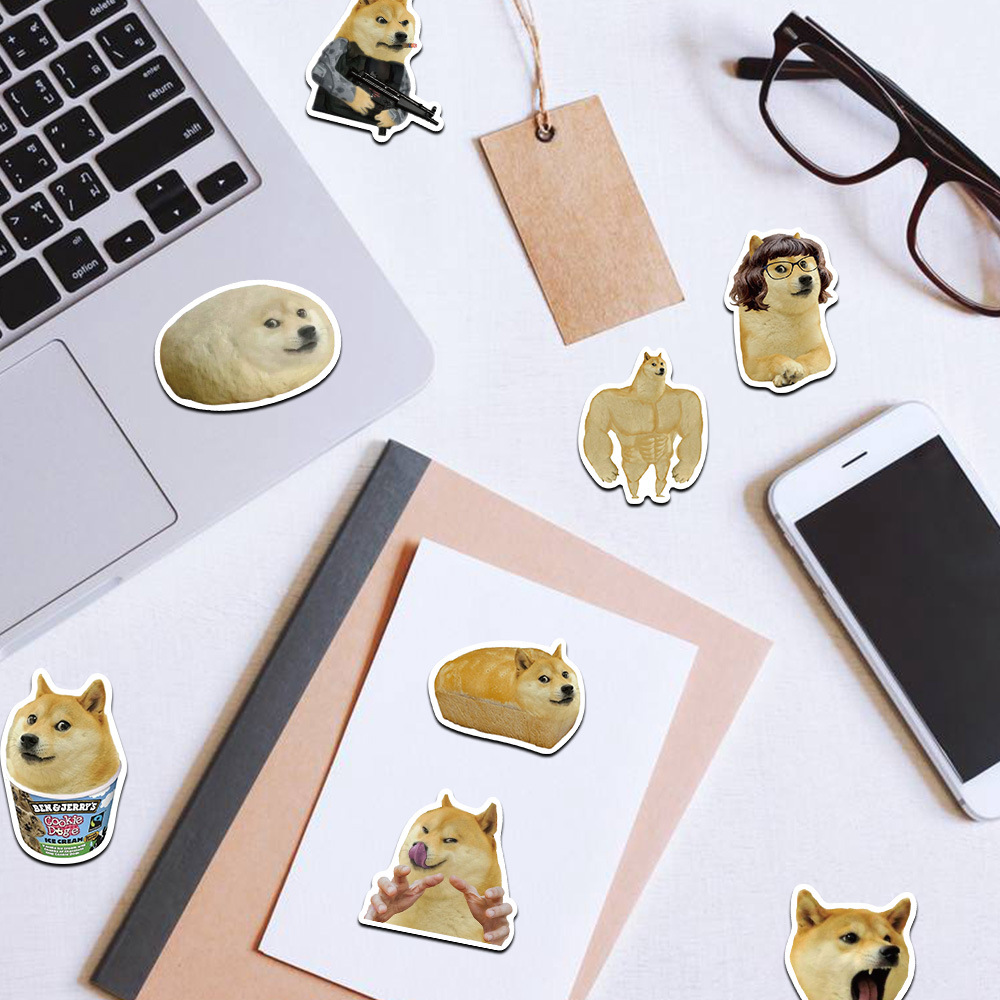 50Pcs Funny Doge MEME Stickers - Phone Cases Funny ulasan dan harga