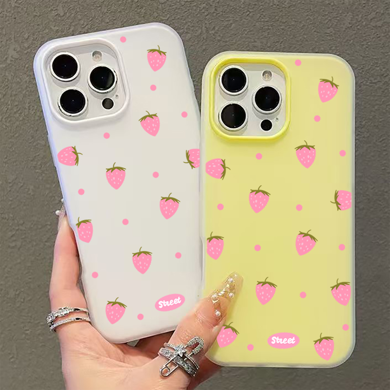 Sweet Pink Strawberry Pattern  - Phone Cases Pink ulasan dan harga
