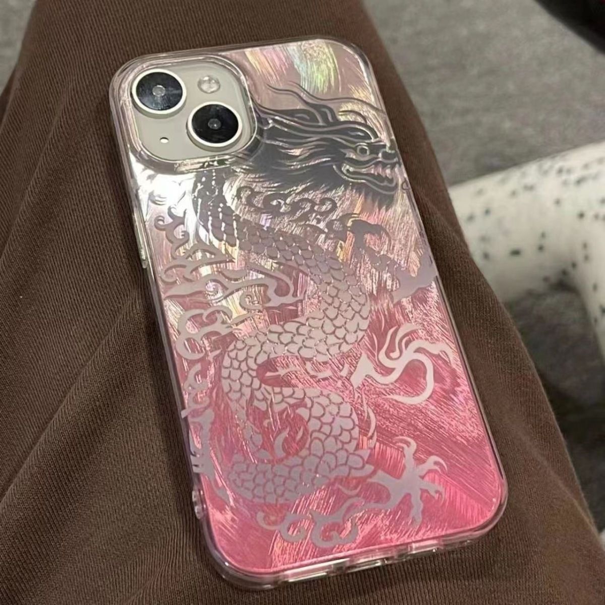 Pink Gradient Chinese Loong Pa - Phone Cases Pink ulasan dan harga