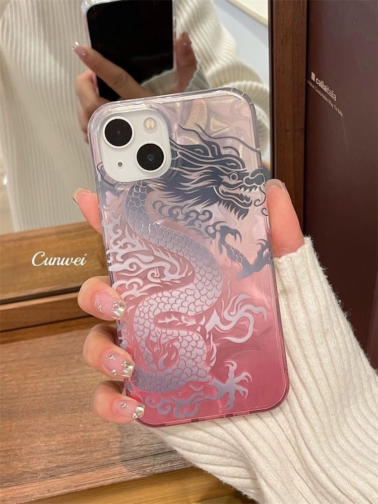 Pink Gradient Chinese Loong Pa - Phone Cases Pink ulasan dan harga