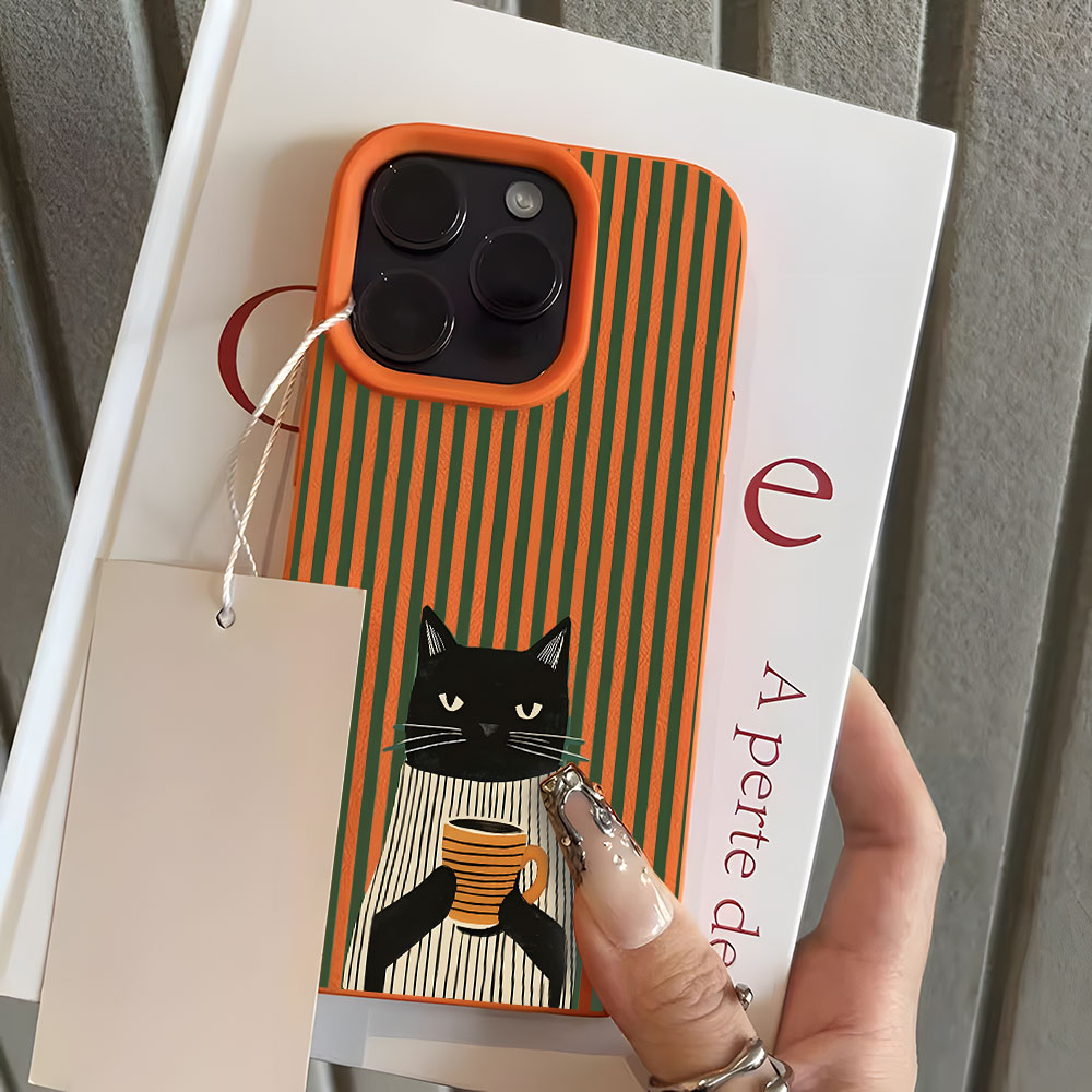 Funny Coffee Cat Pattern Lyche - Phone Cases Funny ulasan dan harga