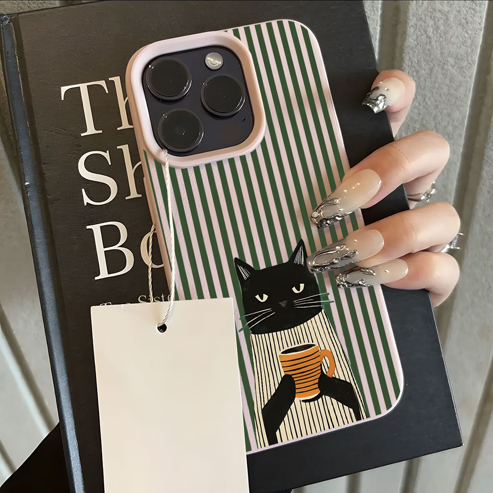 Funny Coffee Cat Pattern Lyche - Phone Cases Funny ulasan dan harga