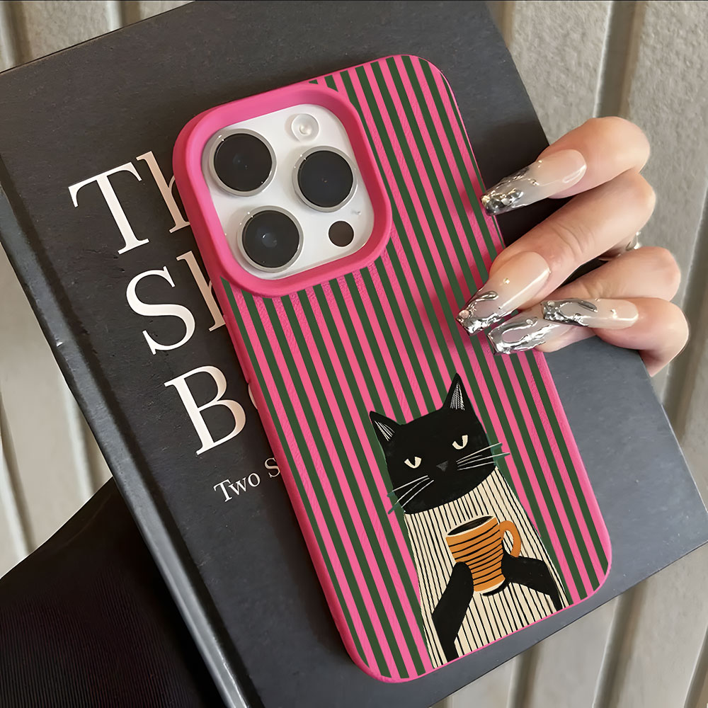 Funny Coffee Cat Pattern Lyche - Phone Cases Funny ulasan dan harga