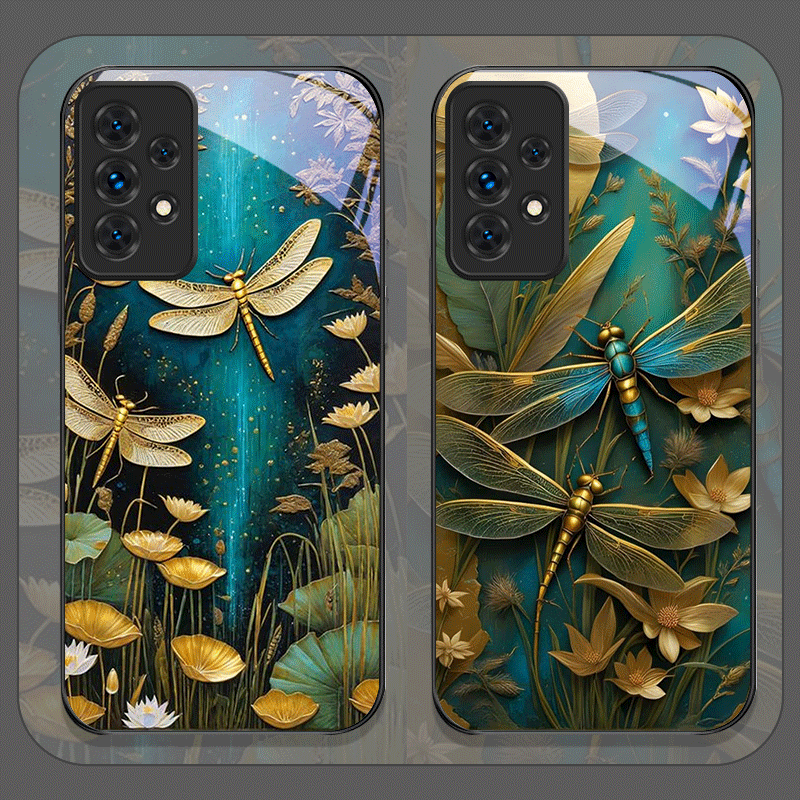 Flower Golden Dragonfly Temper - Phone Cases For Samsung A14 ulasan dan harga