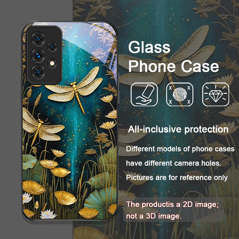 Flower Golden Dragonfly Temper - Phone Cases For Samsung A14 ulasan dan harga