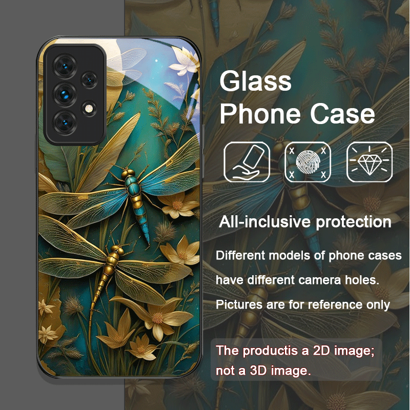 Flower Golden Dragonfly Temper - Phone Cases For Samsung A14 ulasan dan harga