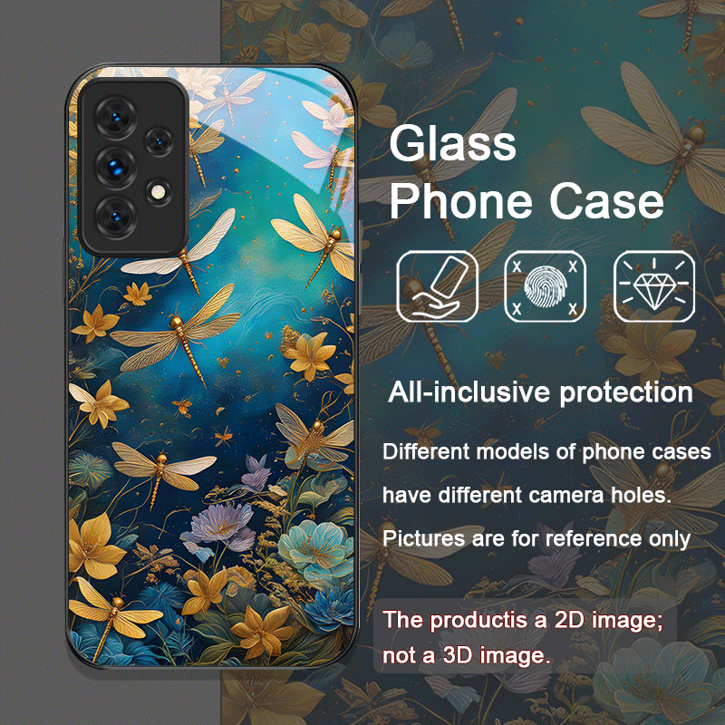 Flower Golden Dragonfly Temper - Phone Cases For Samsung A14 ulasan dan harga