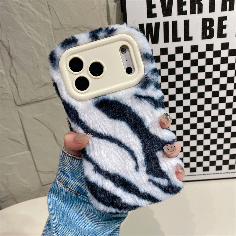 Luxury Zebra Pattern Fluffy Pl - Phone Cases Iphone 14 ulasan dan harga
