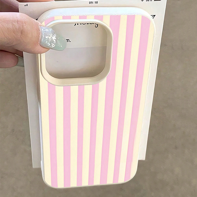 Simple Pink Vertical Striped L - Phone Cases Pink ulasan dan harga