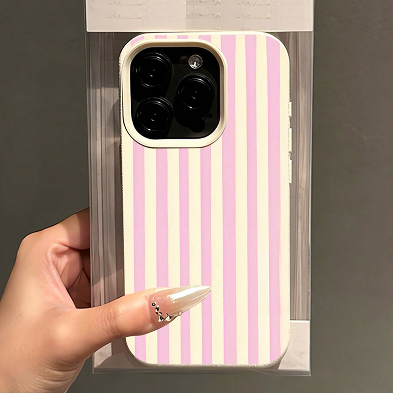 Simple Pink Vertical Striped L - Phone Cases Pink ulasan dan harga