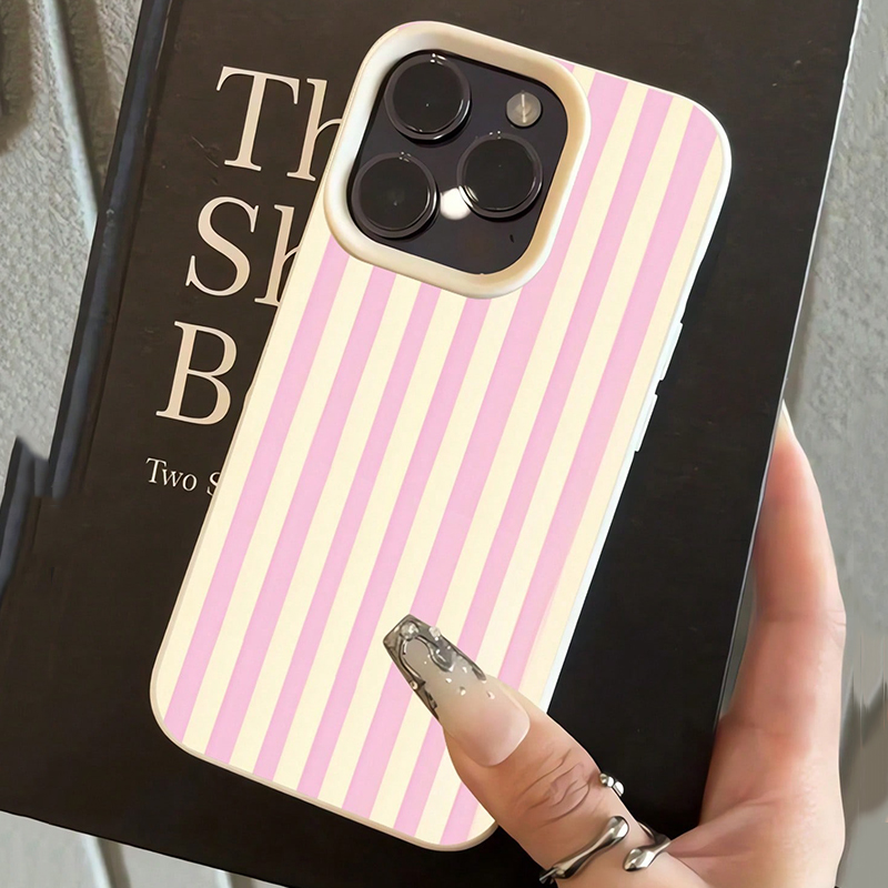 Simple Pink Vertical Striped L - Phone Cases Pink ulasan dan harga