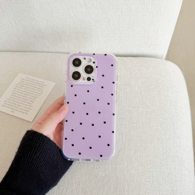 Korean White & Purple Polka Do - Phone Cases Korea ulasan dan harga