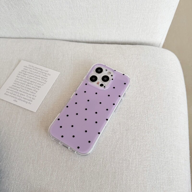 Korean White & Purple Polka Do - Phone Cases Korea ulasan dan harga