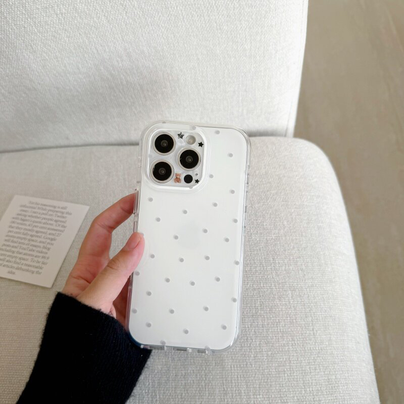 Korean White & Purple Polka Do - Phone Cases Korea ulasan dan harga