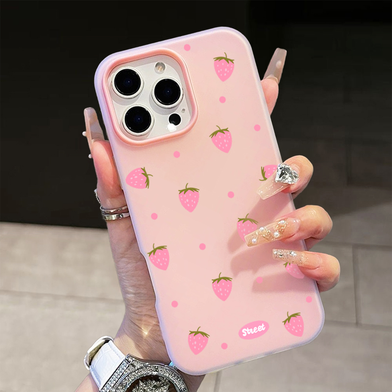 Sweet Pink Strawberry Pattern  - Phone Cases Pink ulasan dan harga
