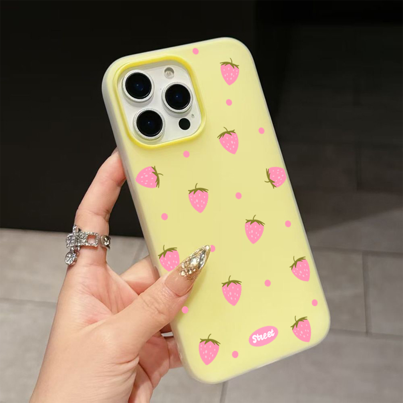 Sweet Pink Strawberry Pattern  - Phone Cases Pink ulasan dan harga