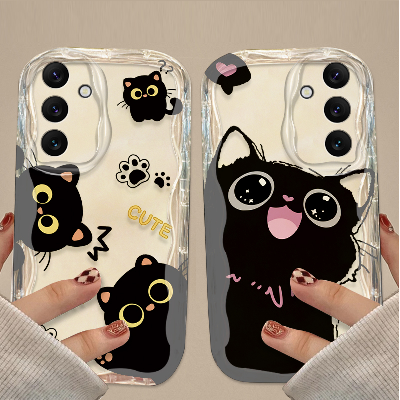Cute Big Eyes Black Cat Case f - Phone Cases For Samsung A14 ulasan dan harga