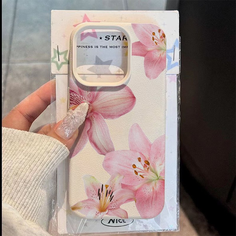 Pink Lily Lychee Texture Phone - Phone Cases Pink ulasan dan harga