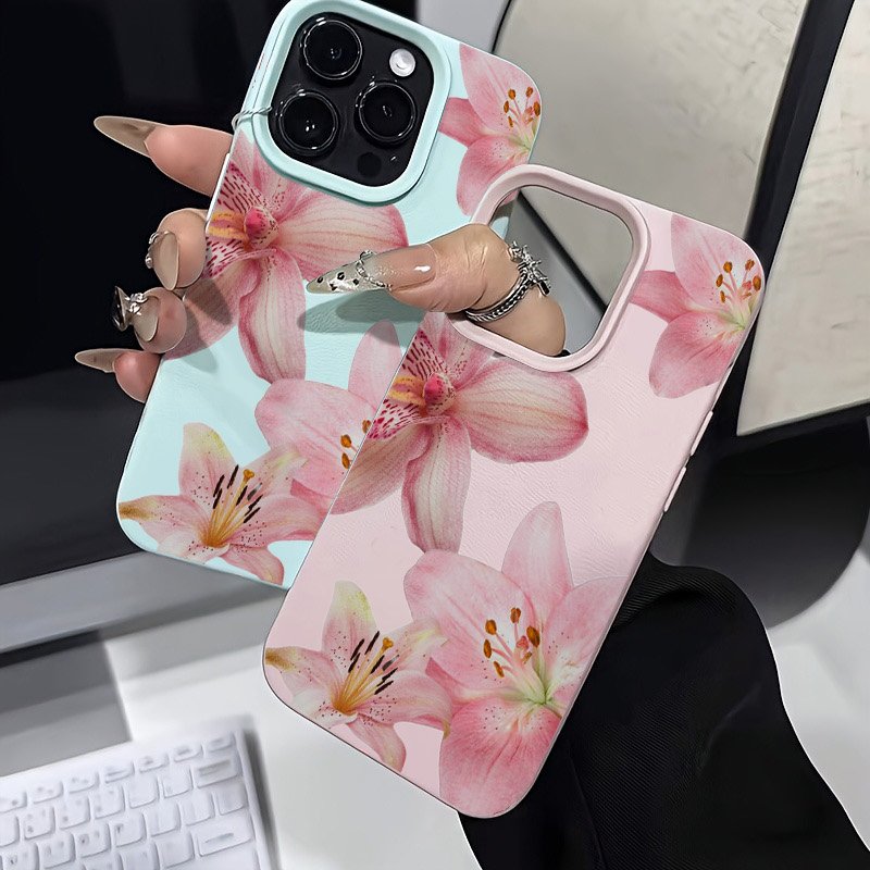 Pink Lily Lychee Texture Phone - Phone Cases Pink ulasan dan harga