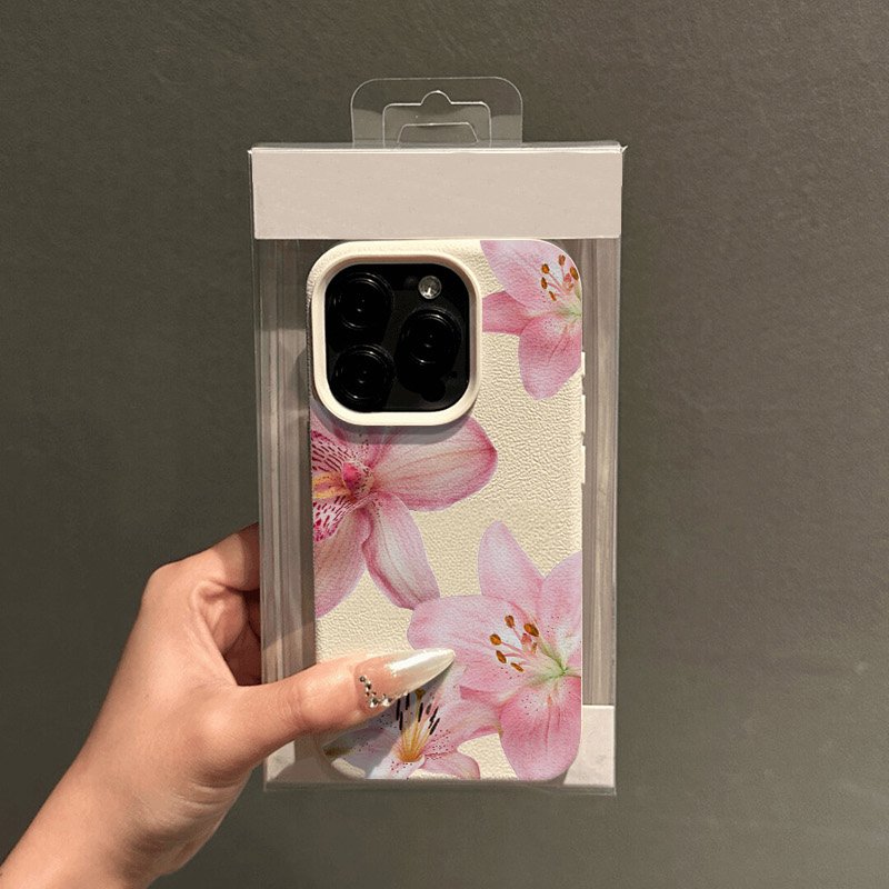 Pink Lily Lychee Texture Phone - Phone Cases Pink ulasan dan harga