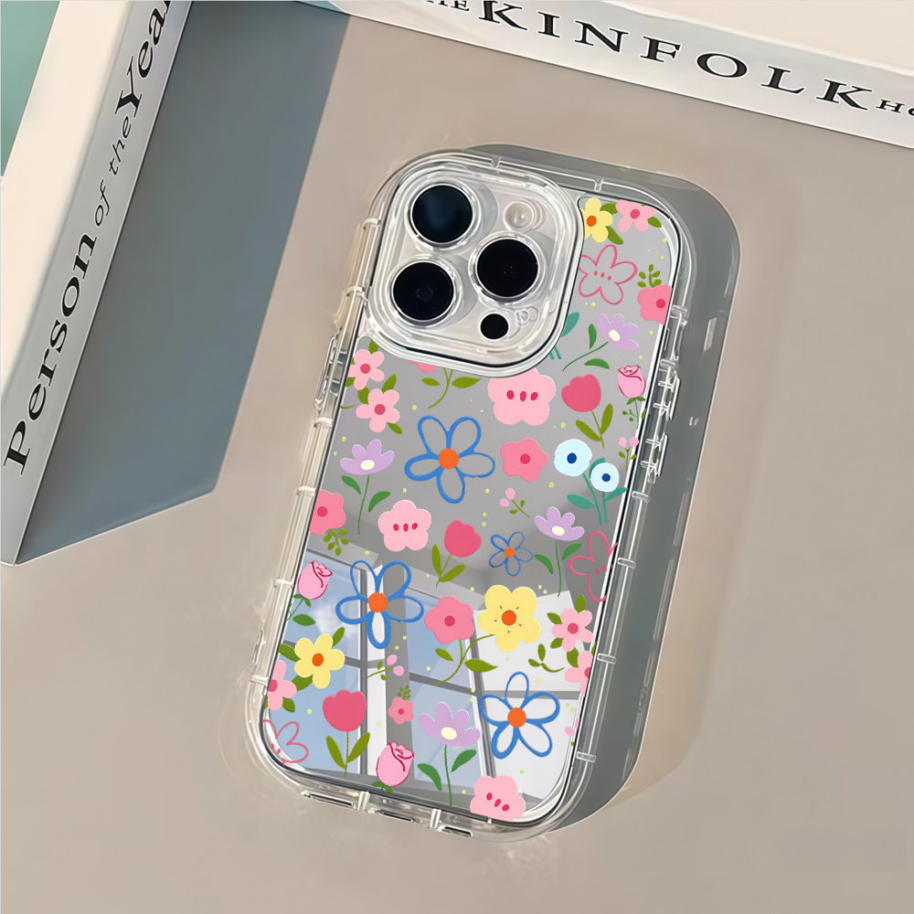 Korean Ins Style Floral Silver - Phone Cases Korea ulasan dan harga