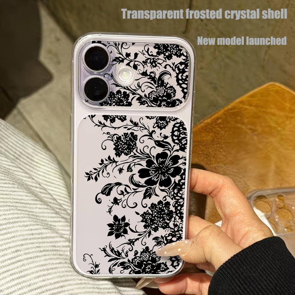 Black patterned transparent ph - Phone Cases For Samsung A14 ulasan dan harga