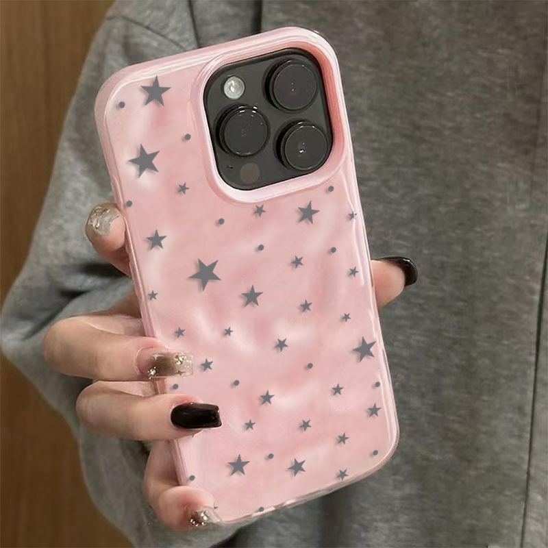 Minimalist Cute Star Wave Text - Phone Cases Pink ulasan dan harga